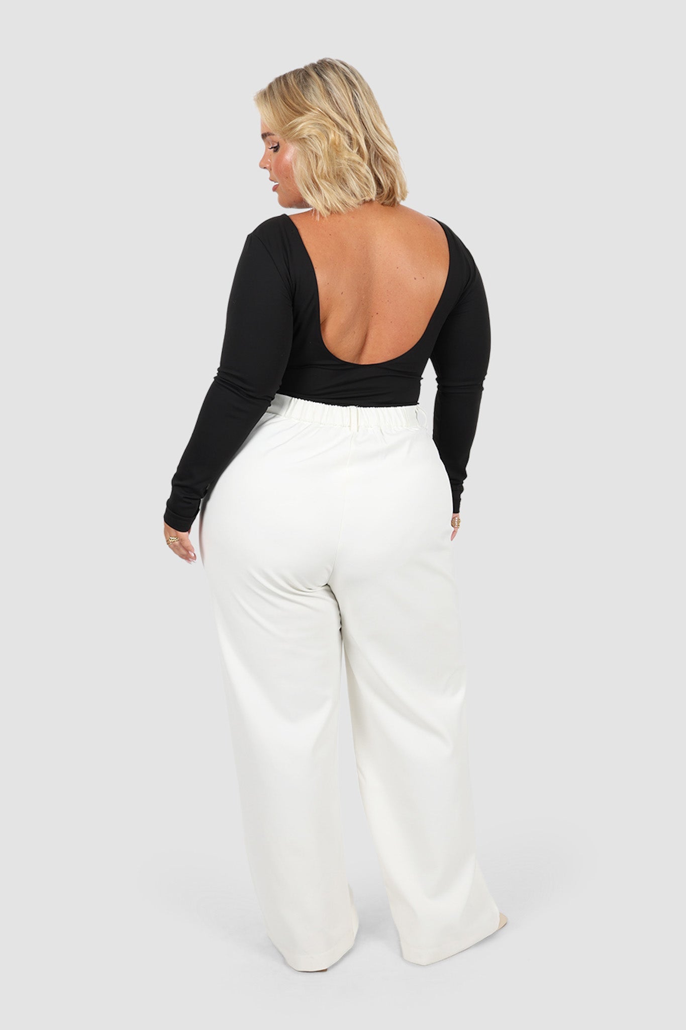 SCOOP BACK BODYSUIT BLACK - Fayt The Label