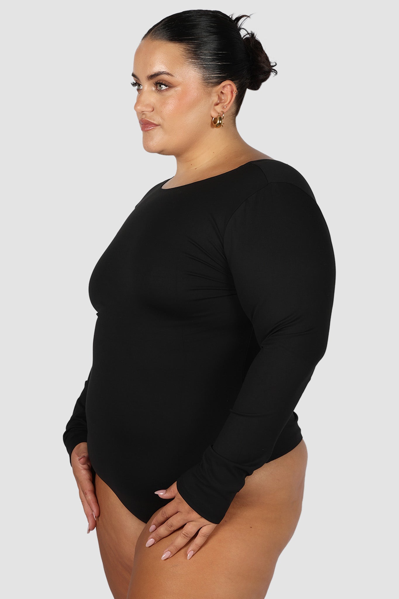 SCOOP BACK BODYSUIT BLACK - Fayt The Label