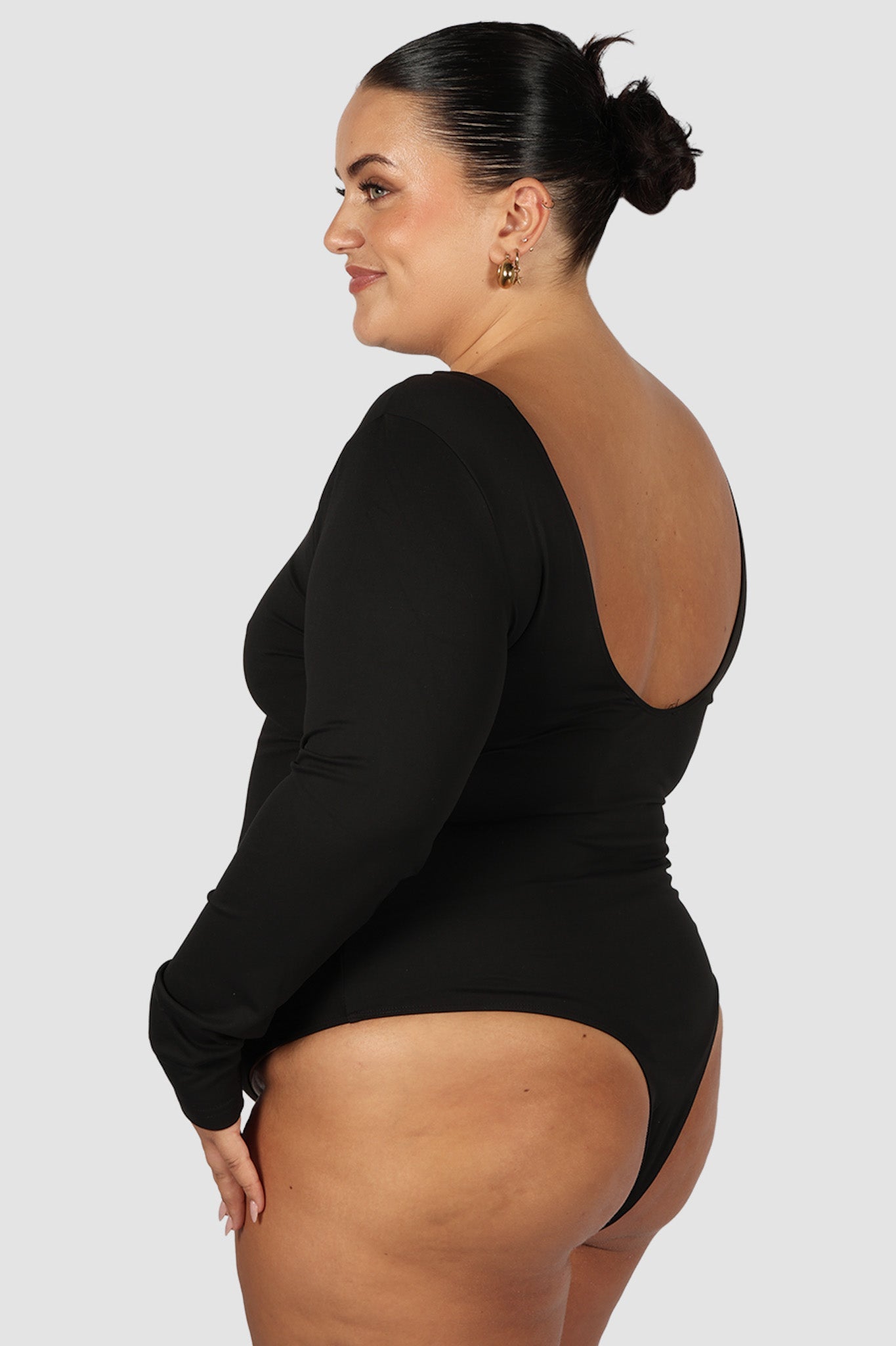 SCOOP BACK BODYSUIT BLACK - Fayt The Label