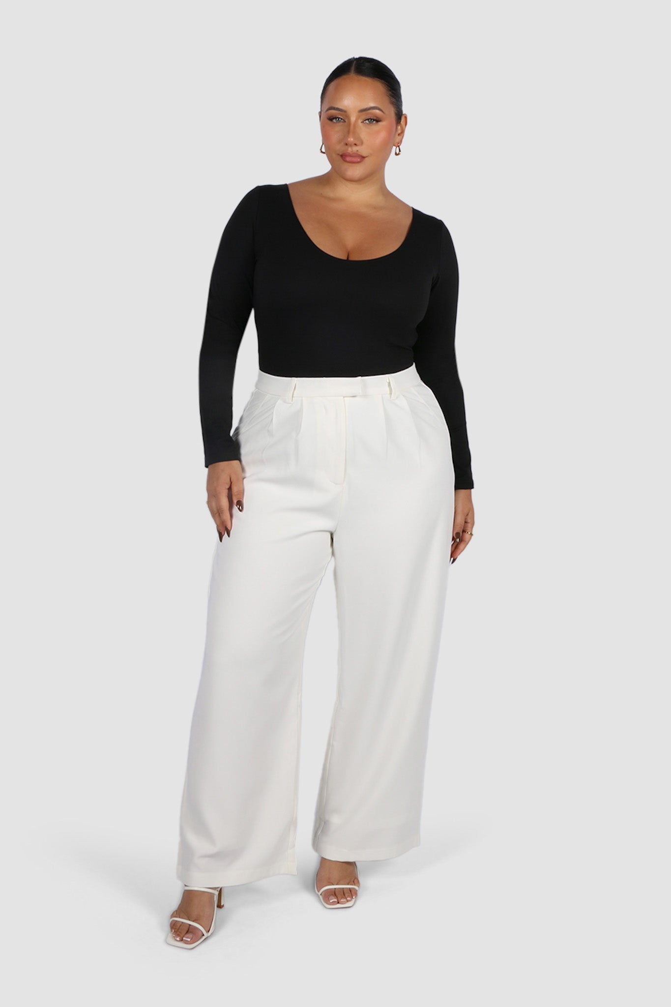 SCOOP NECK BODYSUIT BLACK - Fayt The Label