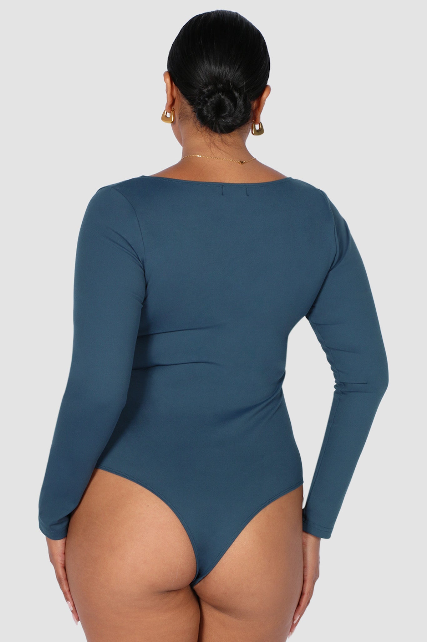 SCOOP NECK BODYSUIT DEEP TEAL - Fayt The Label