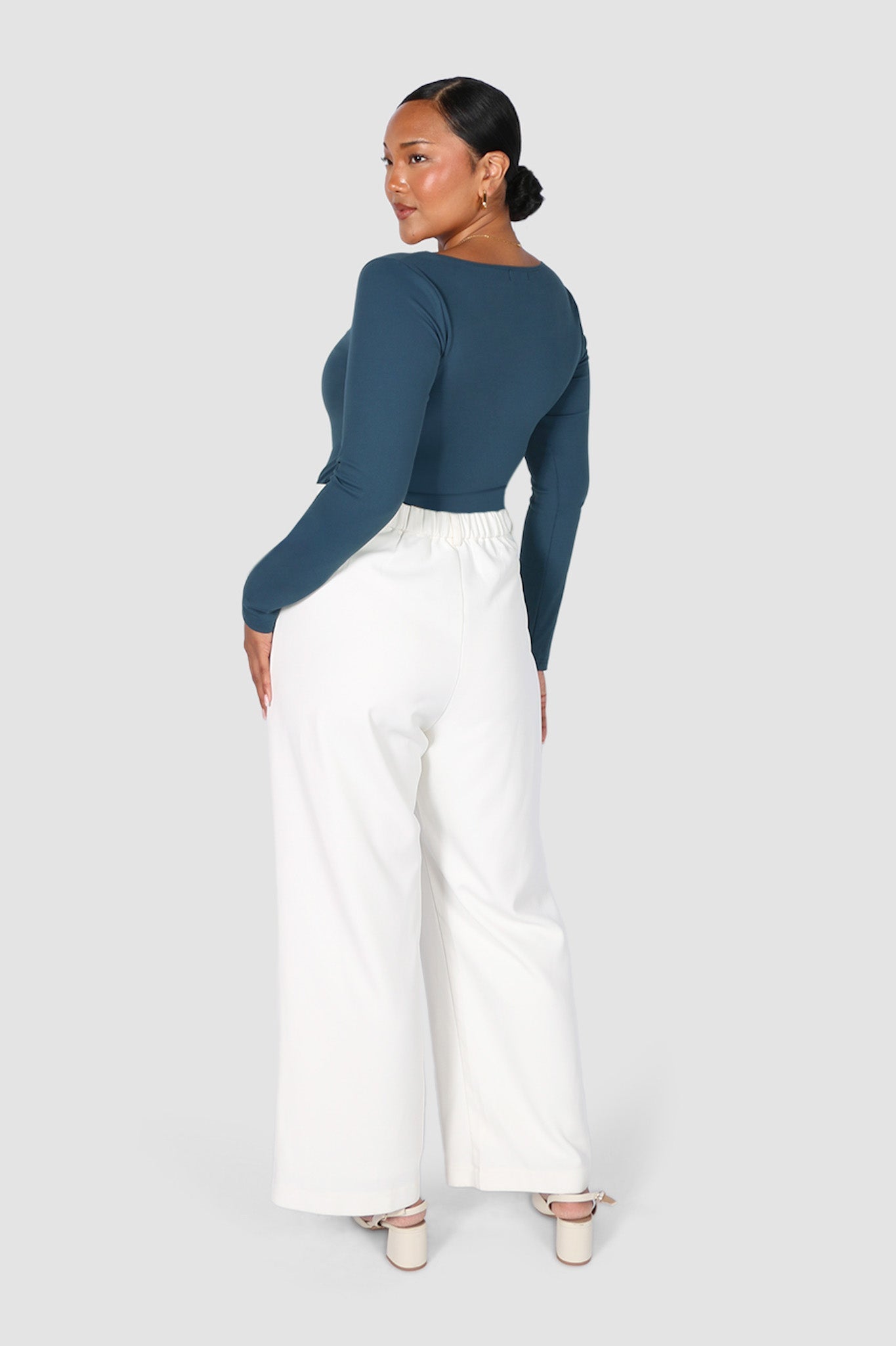 SCOOP NECK BODYSUIT DEEP TEAL - Fayt The Label