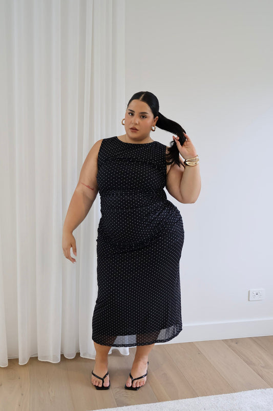 SELAYA DRESS BLACK SPOT - Fayt The Label