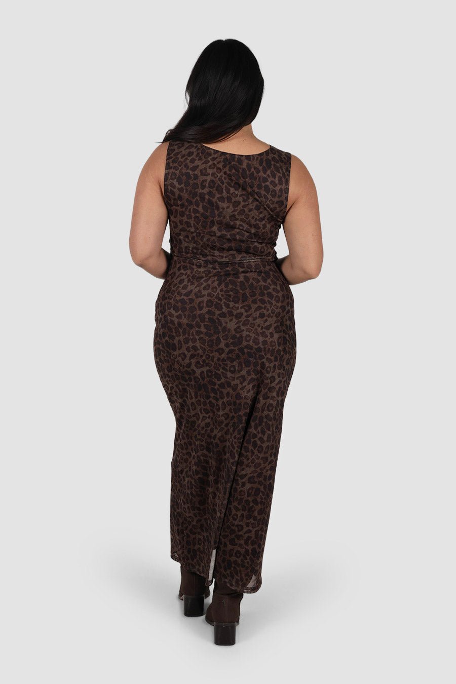 SELAYA DRESS CHOC LEOPARD - Fayt The Label