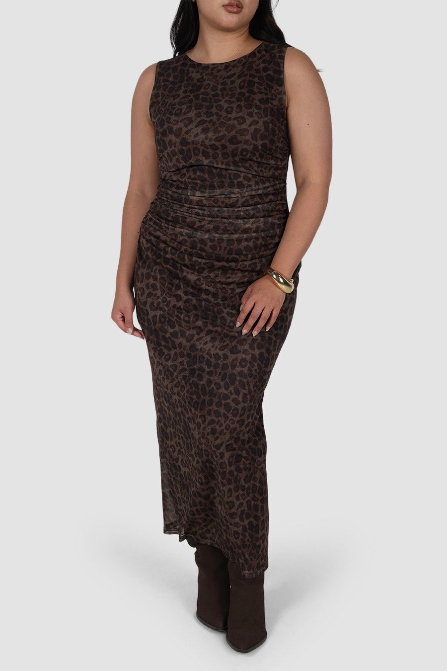 SELAYA DRESS CHOC LEOPARD - Fayt The Label