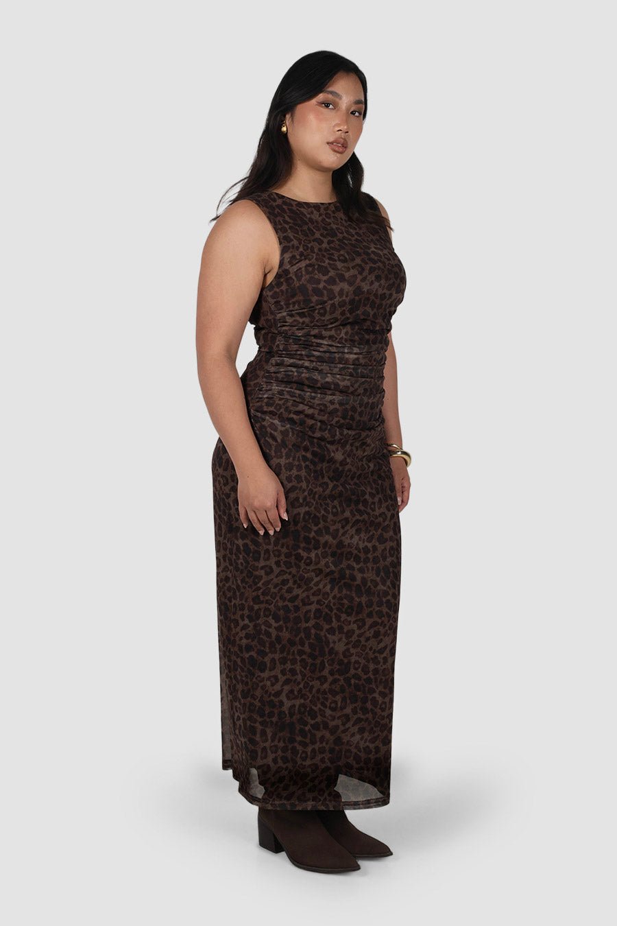 SELAYA DRESS CHOC LEOPARD - Fayt The Label