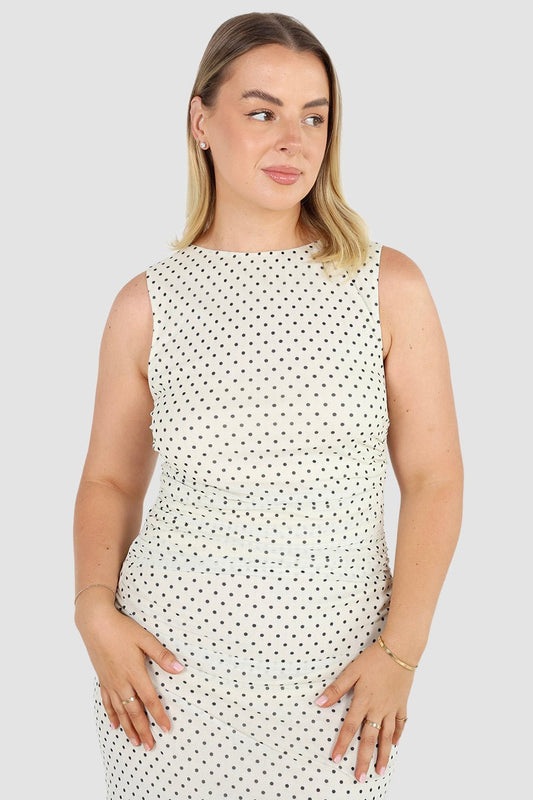 SELAYA DRESS WHITE SPOT - Fayt The Label