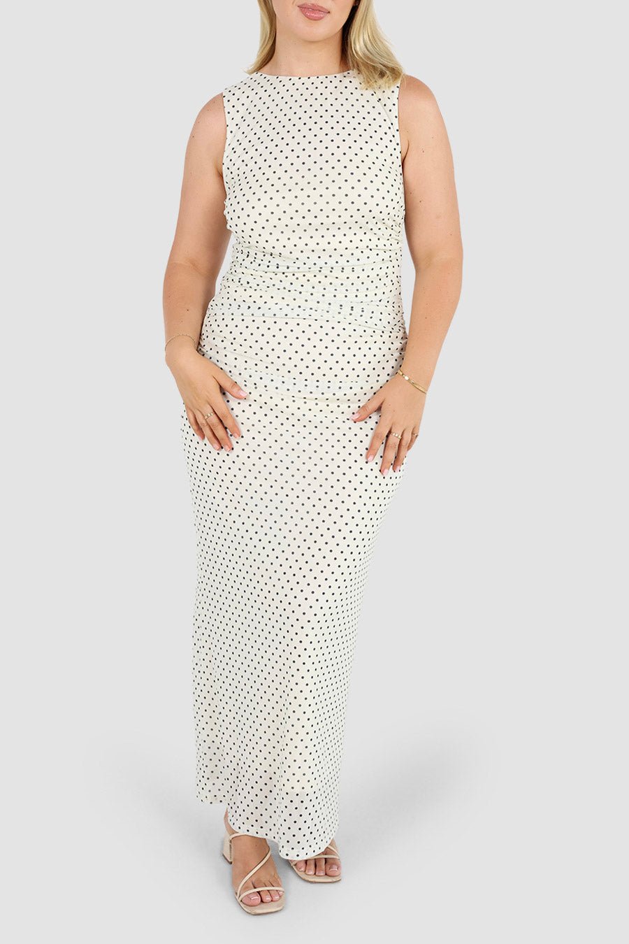SELAYA DRESS WHITE SPOT - Fayt The Label
