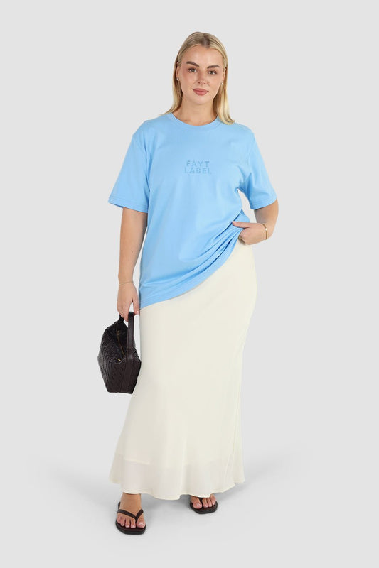 SIGNATURE LOGO TEE BLUE - Fayt The Label