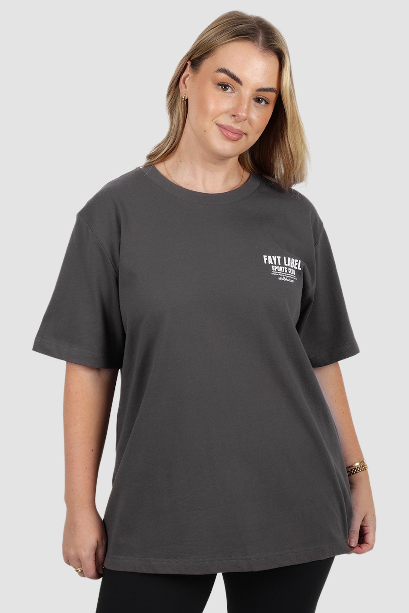 SIGNATURE LOGO TEE CHARCOAL - Fayt The Label