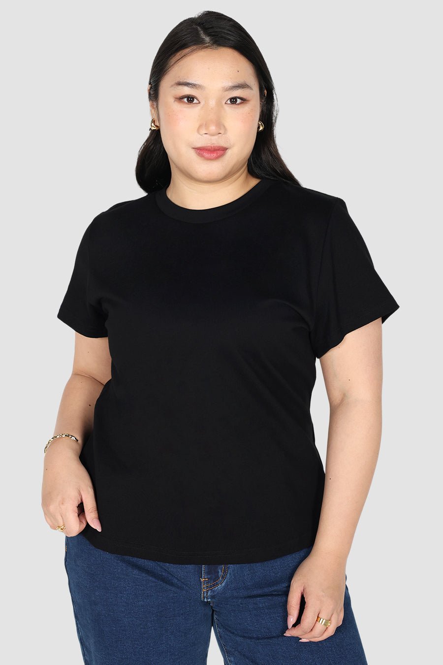 SIGNATURE SCULPT TEE BLACK - Fayt The Label