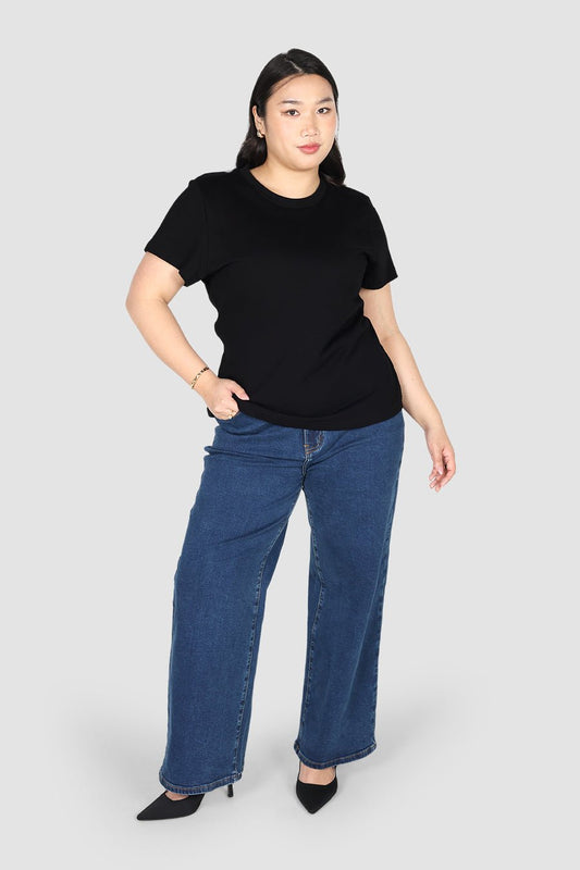SIGNATURE SCULPT TEE BLACK - Fayt The Label