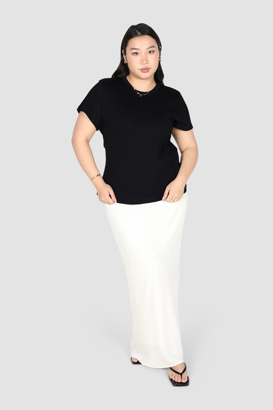 SIGNATURE SCULPT TEE BLACK - Fayt The Label