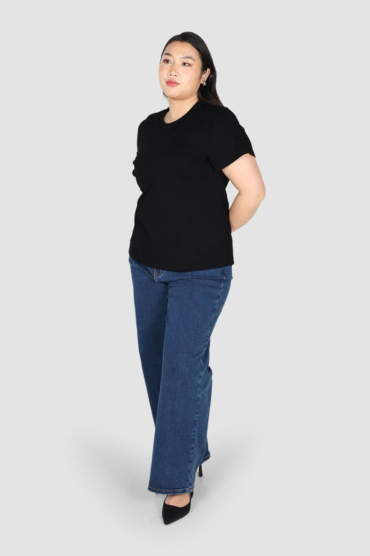 SIGNATURE SCULPT TEE BLACK - Fayt The Label