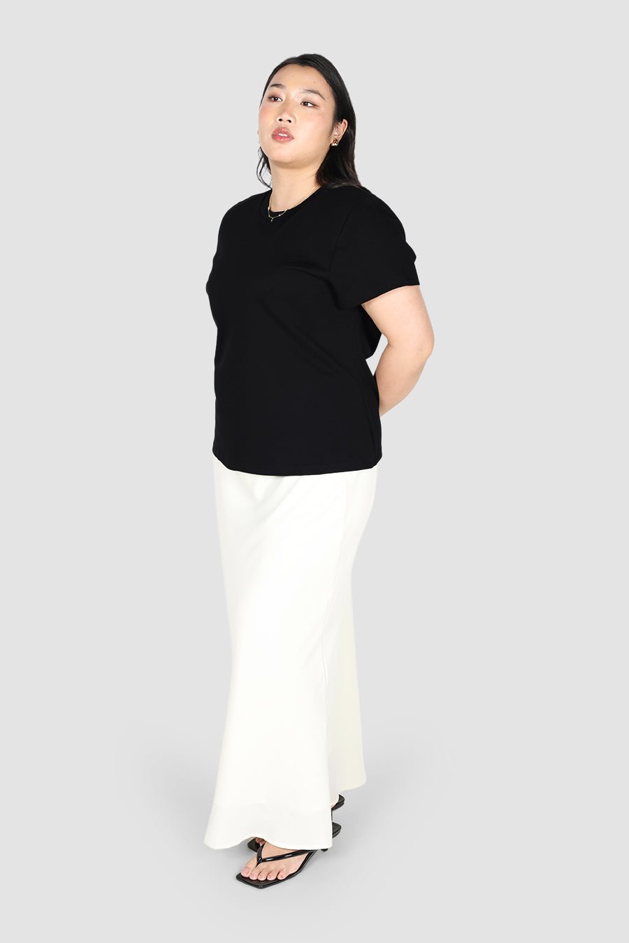 SIGNATURE SCULPT TEE BLACK - Fayt The Label