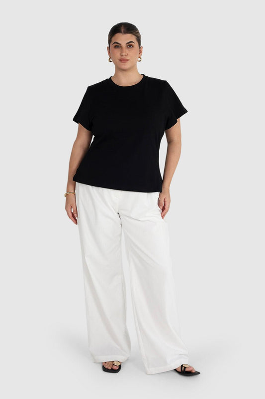 SIGNATURE SCULPT TEE BLACK - Fayt The Label