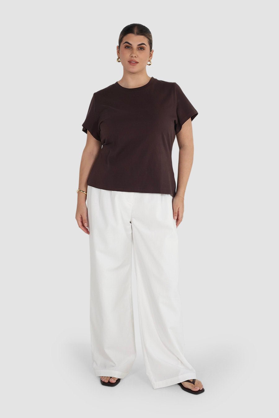 SIGNATURE SCULPT TEE ESPRESSO - Fayt The Label
