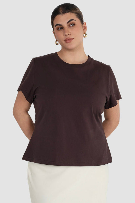 SIGNATURE SCULPT TEE ESPRESSO - Fayt The Label