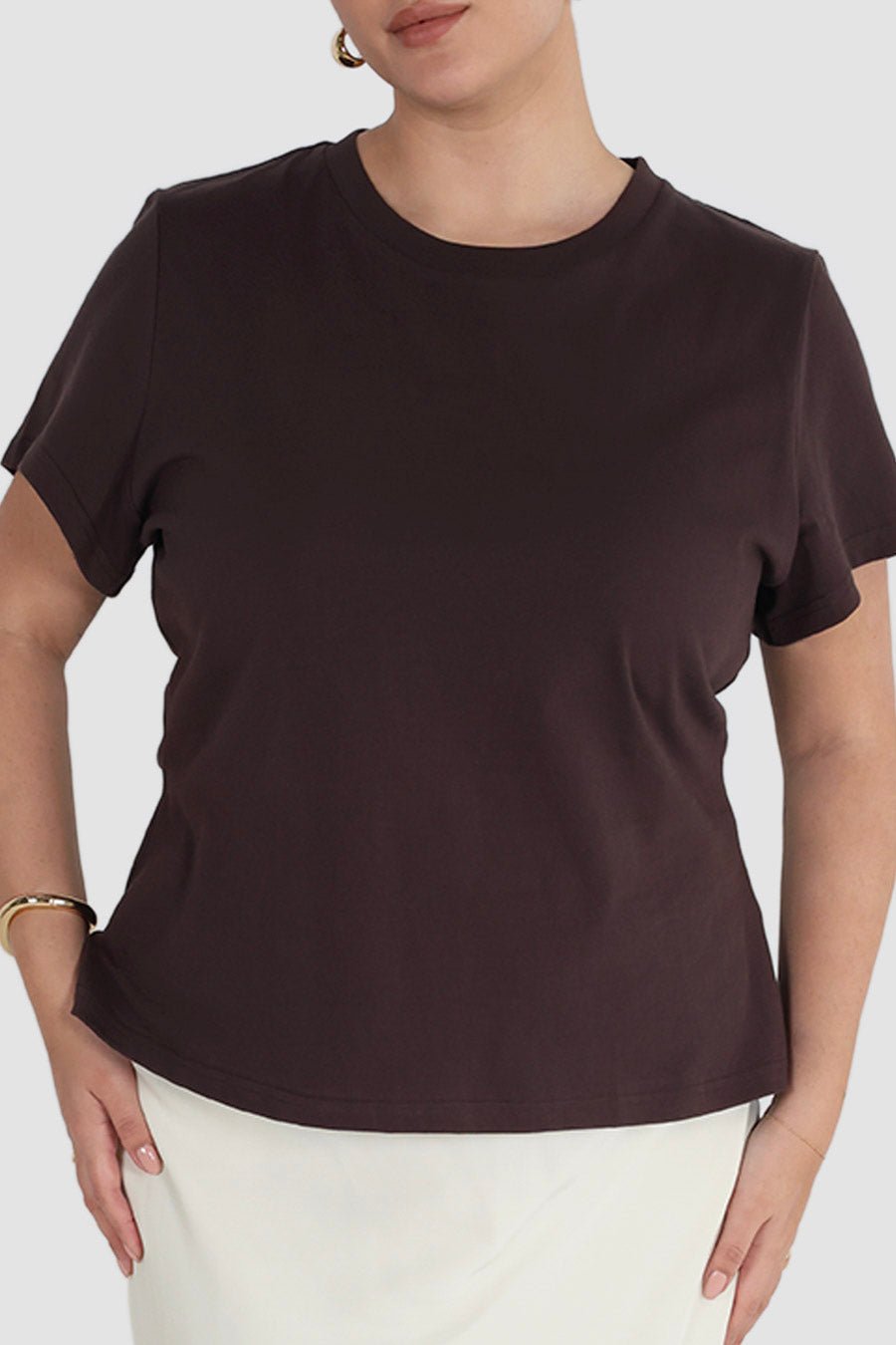 SIGNATURE SCULPT TEE ESPRESSO - Fayt The Label