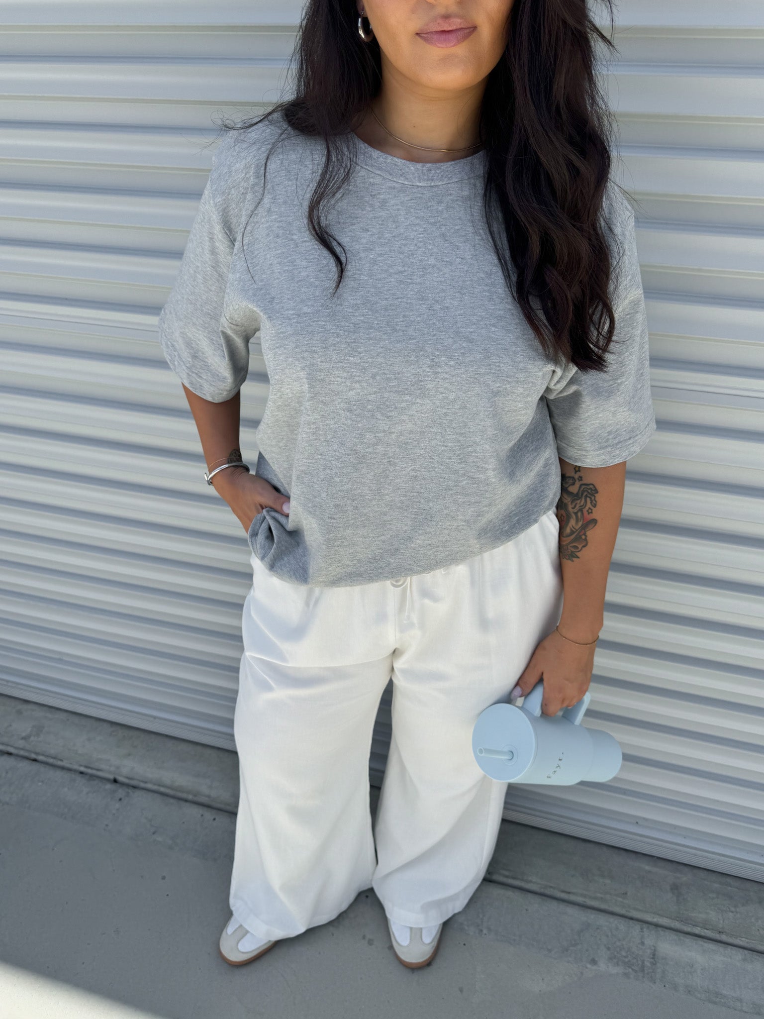 SIGNATURE TEE GREY MARLE - Fayt The Label