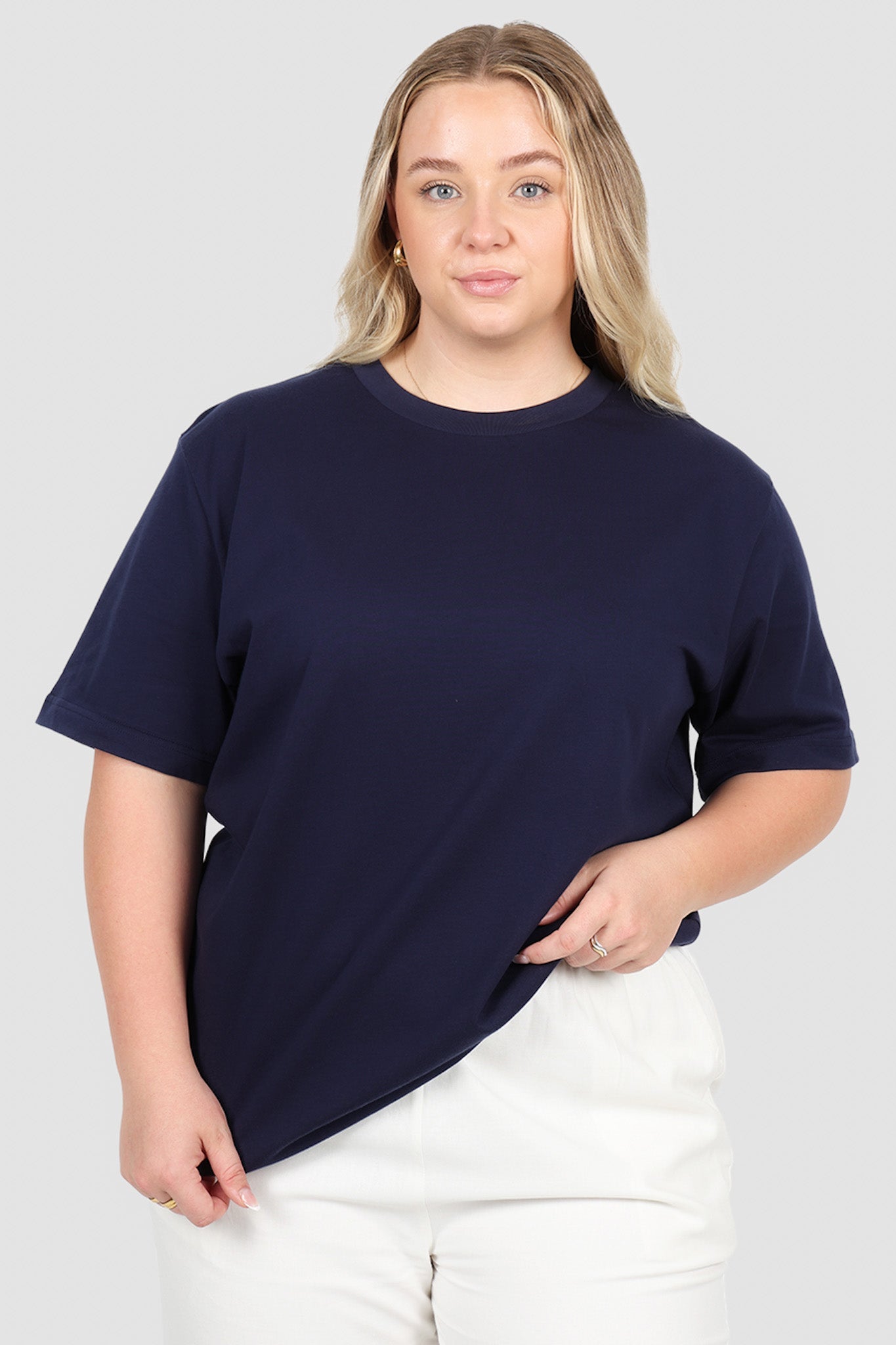 SIGNATURE TEE NAVY - Fayt The Label