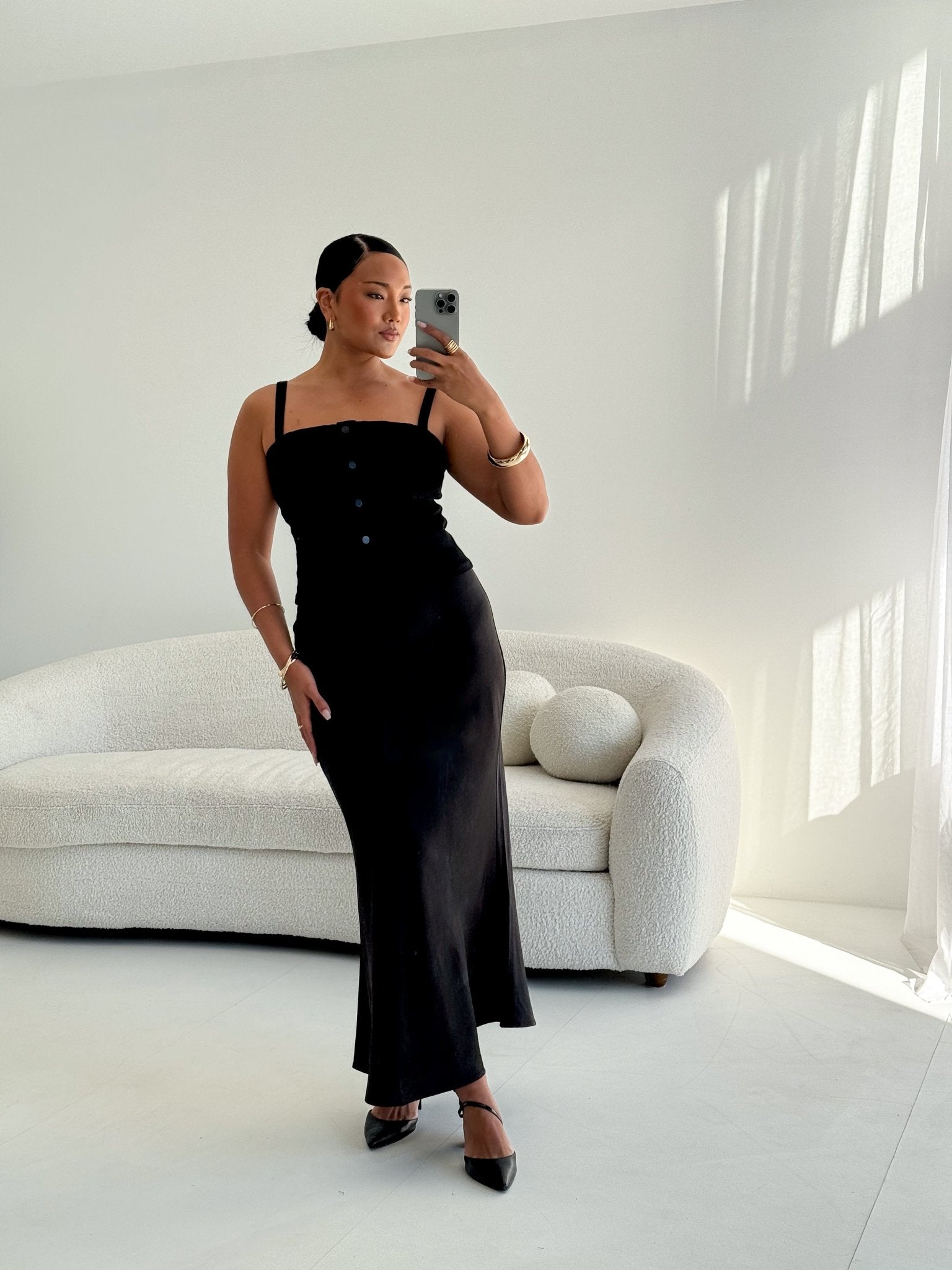 SIREN DENIM TOP BLACK - Fayt The Label