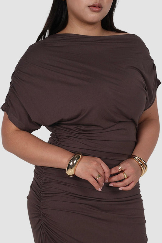 SLOANE DRESS CHOCOLATE - Fayt The Label