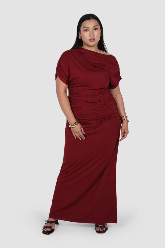SLOANE DRESS MERLOT - Fayt The Label