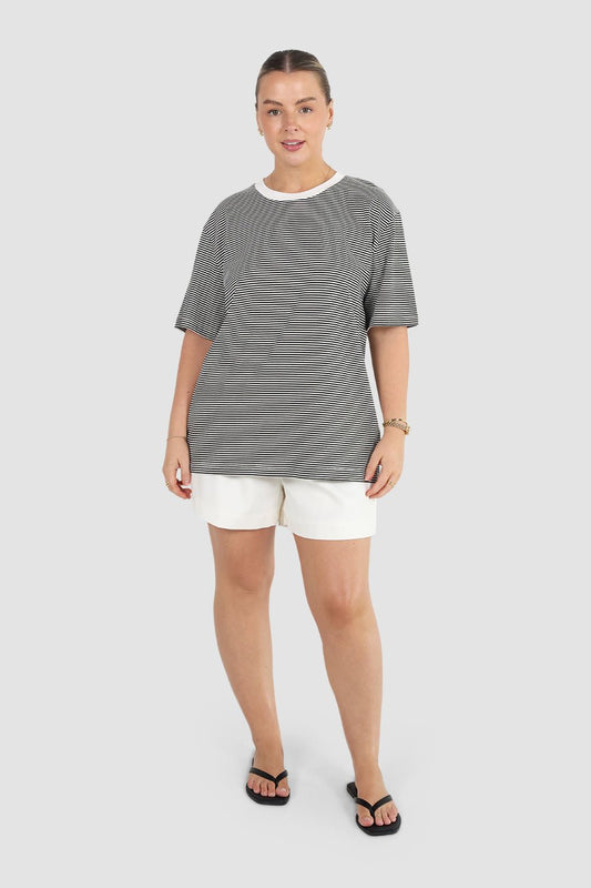 SPENCER STRIPE TEE BLACK/WHITE - Fayt The Label