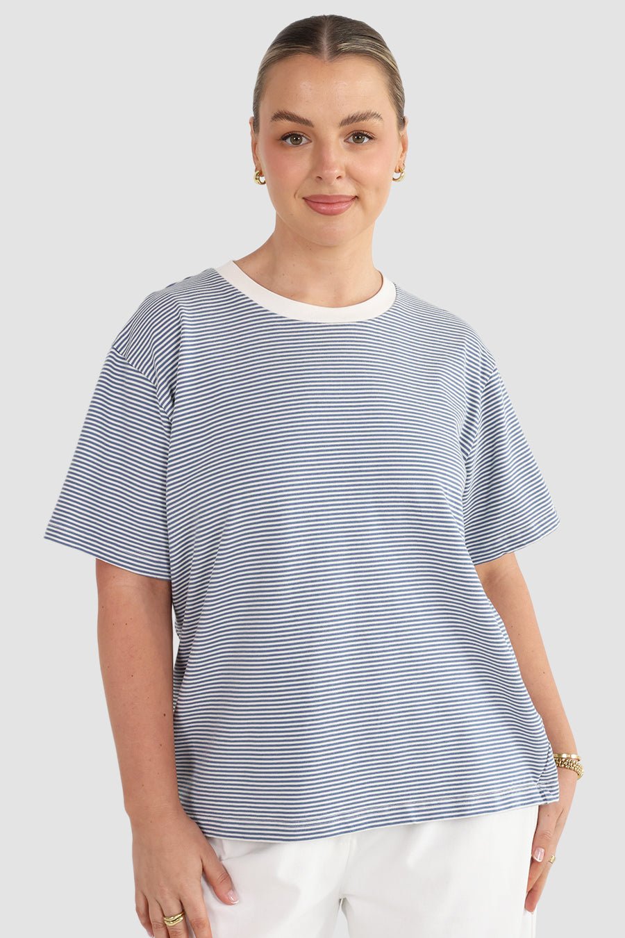SPENCER STRIPE TEE BLUE/WHITE - Fayt The Label
