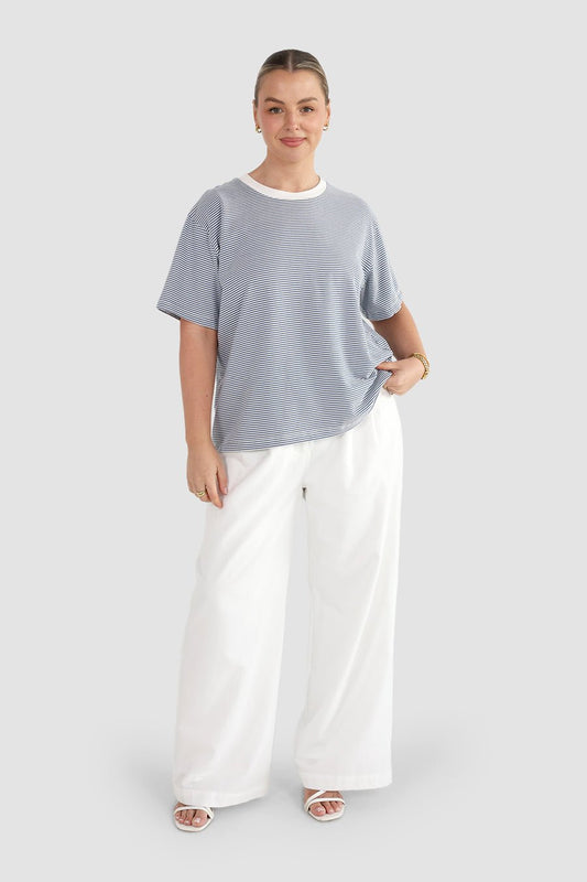 SPENCER STRIPE TEE BLUE/WHITE - Fayt The Label