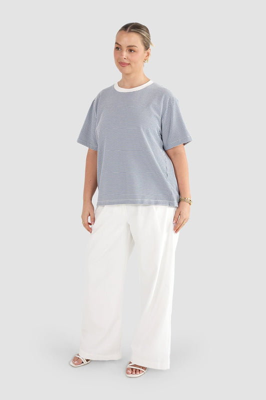SPENCER STRIPE TEE BLUE/WHITE - Fayt The Label