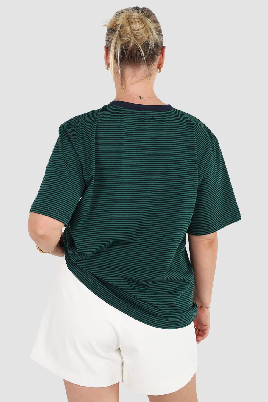 SPENCER STRIPE TEE GREEN/NAVY - Fayt The Label