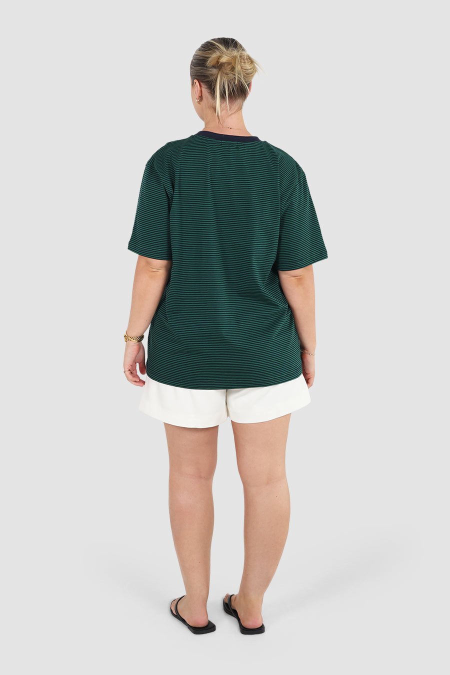 SPENCER STRIPE TEE GREEN/NAVY - Fayt The Label