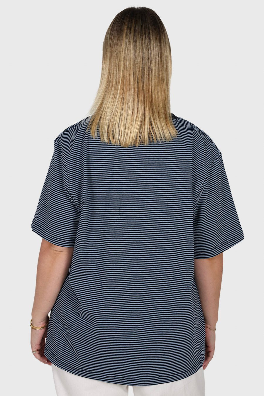 SPENCER STRIPE TEE NAVY/BLUE - Fayt The Label