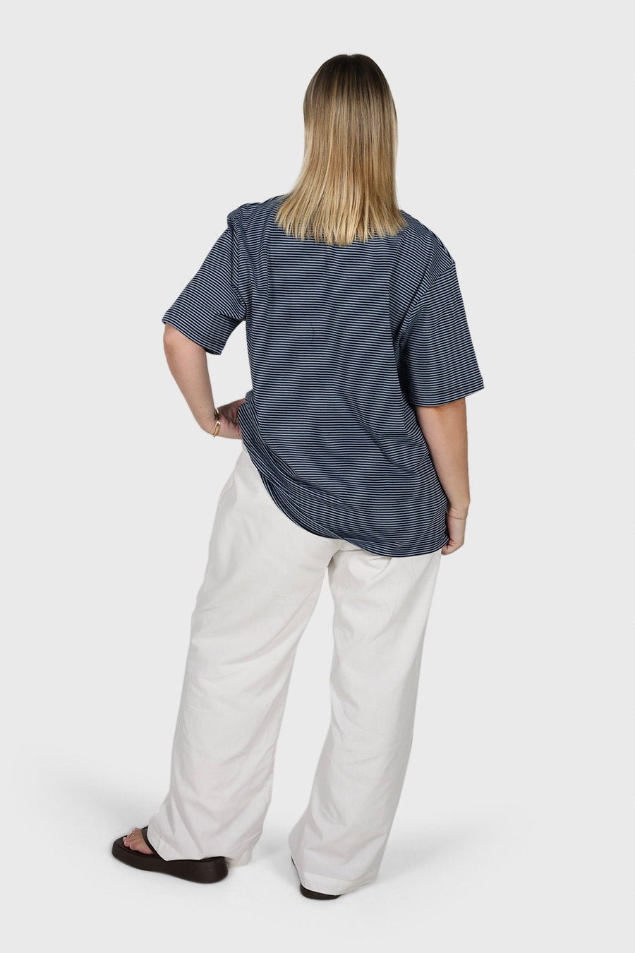 SPENCER STRIPE TEE NAVY/BLUE - Fayt The Label