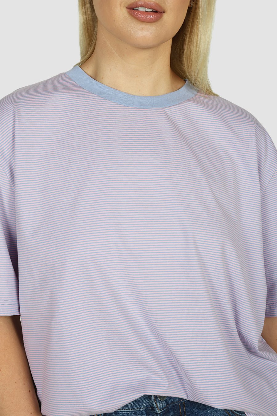 SPENCER STRIPE TEE PINK/BLUE - Fayt The Label