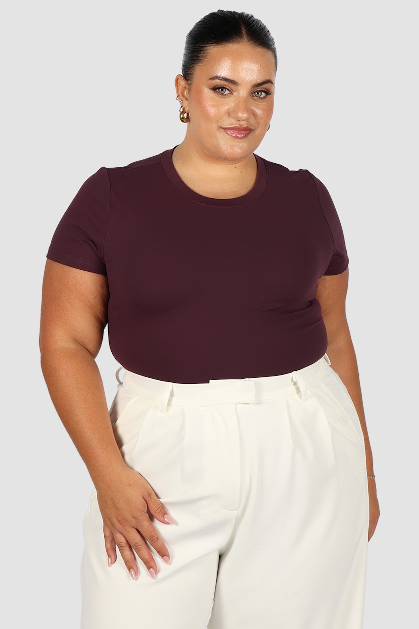 S/S BODYSUIT DEEP PLUM - Fayt The Label