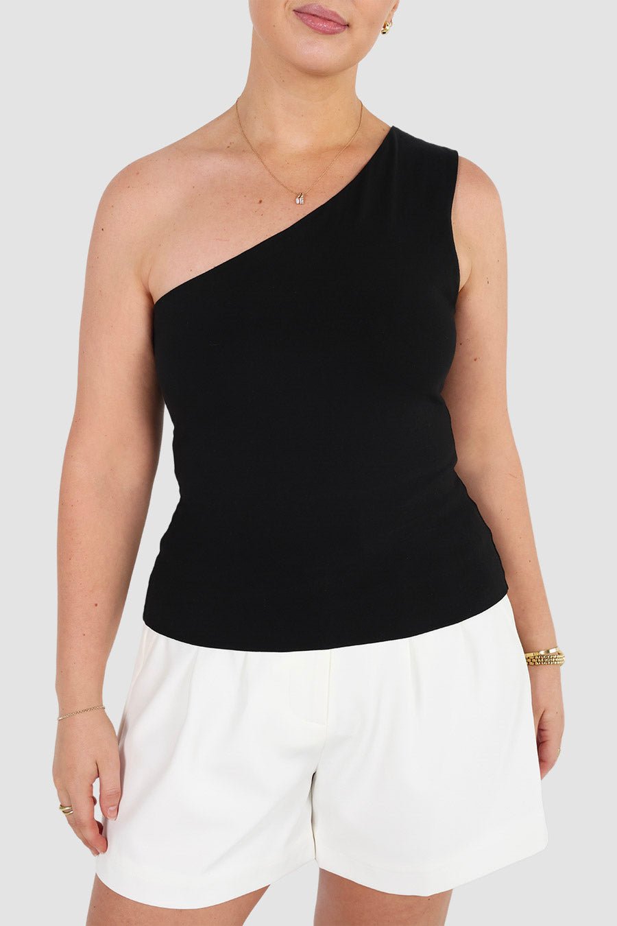 SULLIVAN ONE SHOULDER TOP BLACK - Fayt The Label