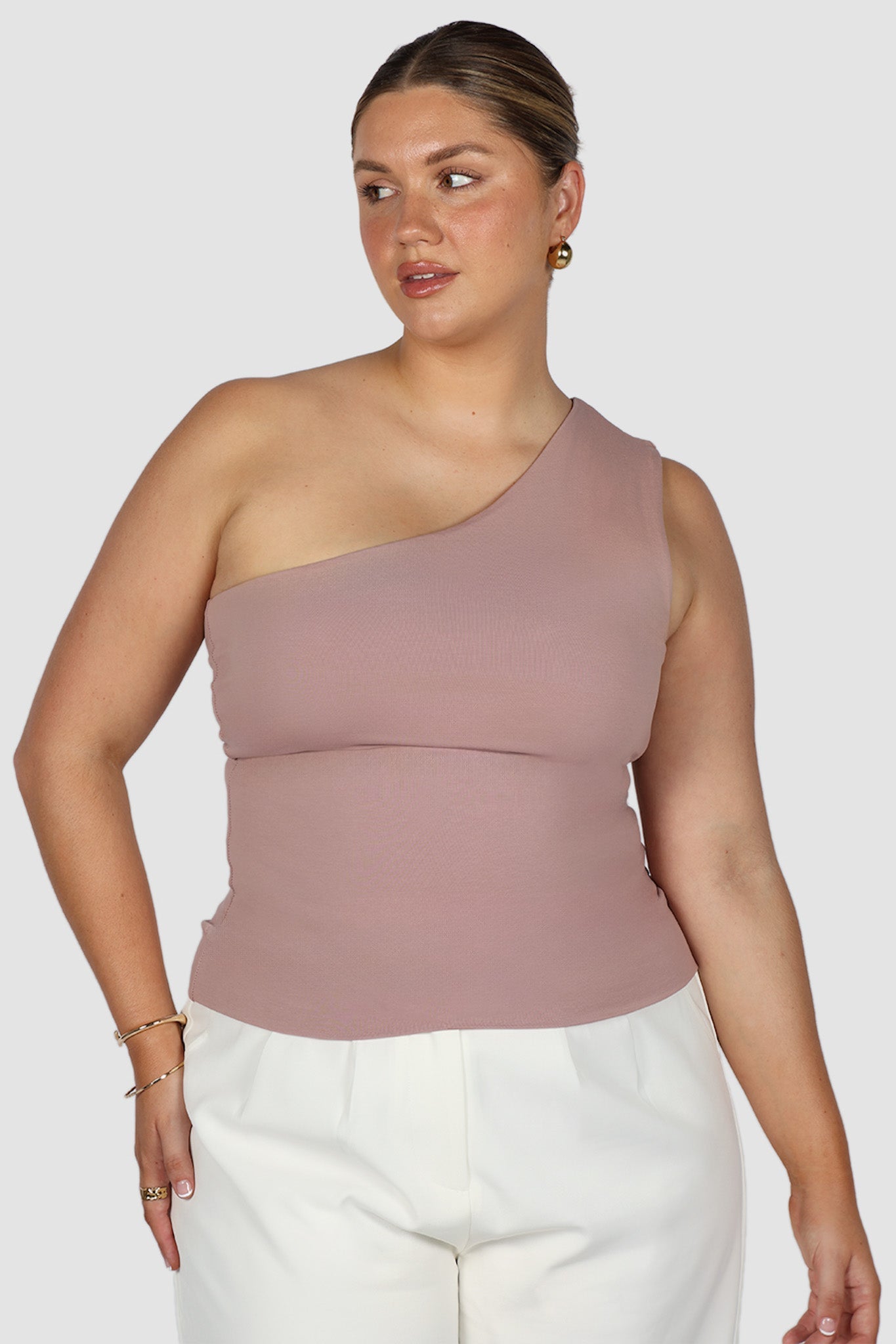 SULLIVAN ONE SHOULDER TOP BLUSH - Fayt The Label