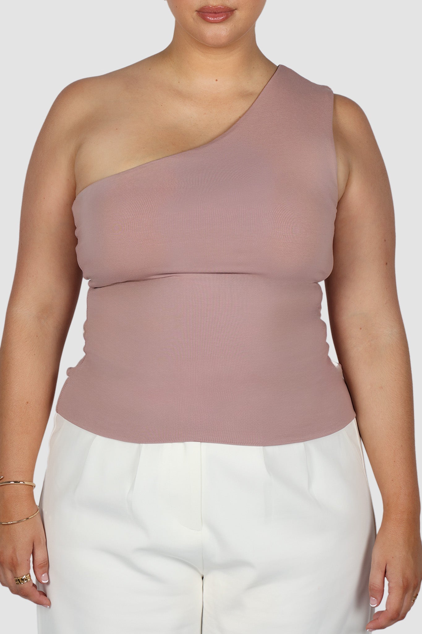 SULLIVAN ONE SHOULDER TOP BLUSH - Fayt The Label