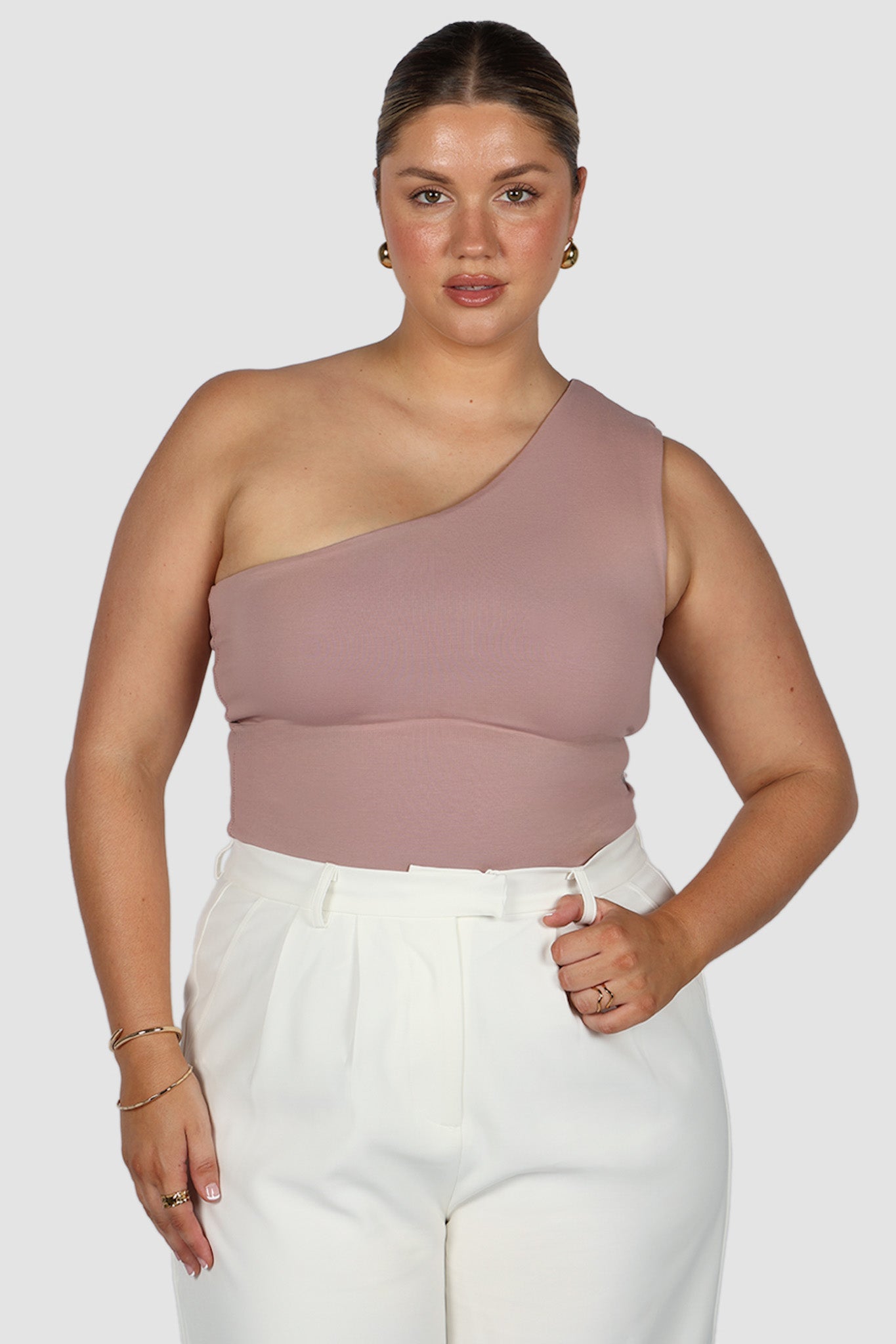 SULLIVAN ONE SHOULDER TOP BLUSH - Fayt The Label