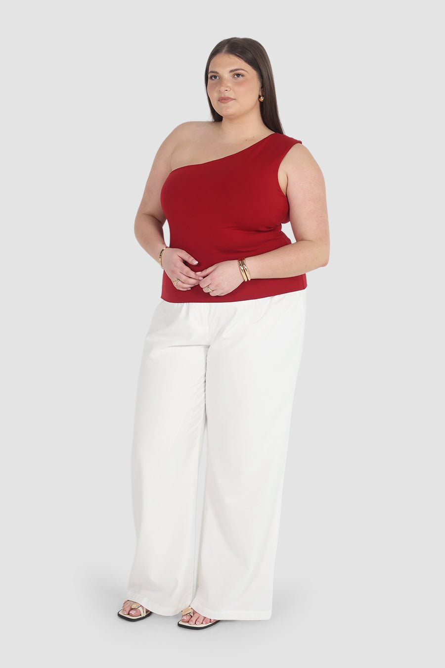 SULLIVAN ONE SHOULDER TOP CHERRY - Fayt The Label