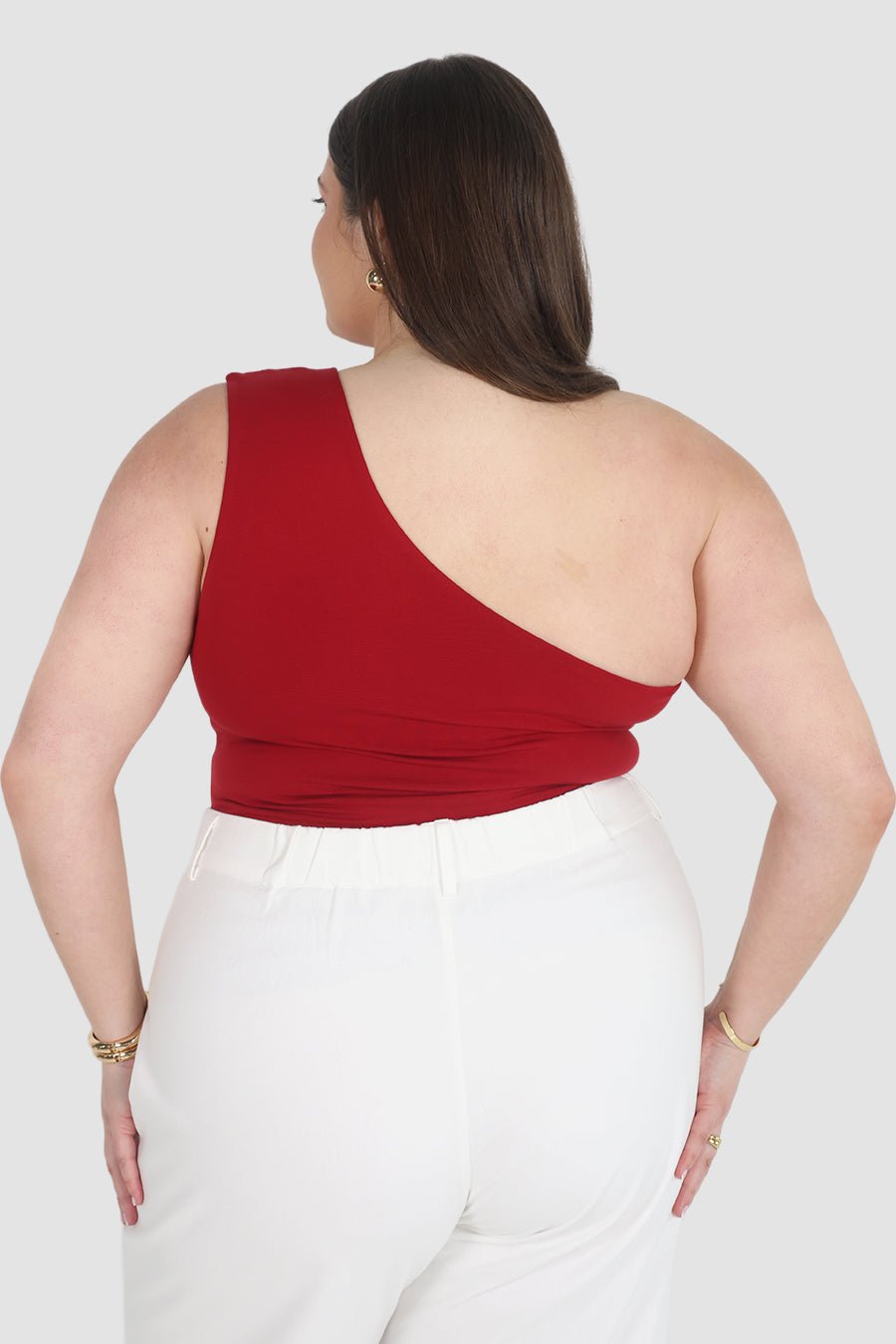 SULLIVAN ONE SHOULDER TOP CHERRY - Fayt The Label