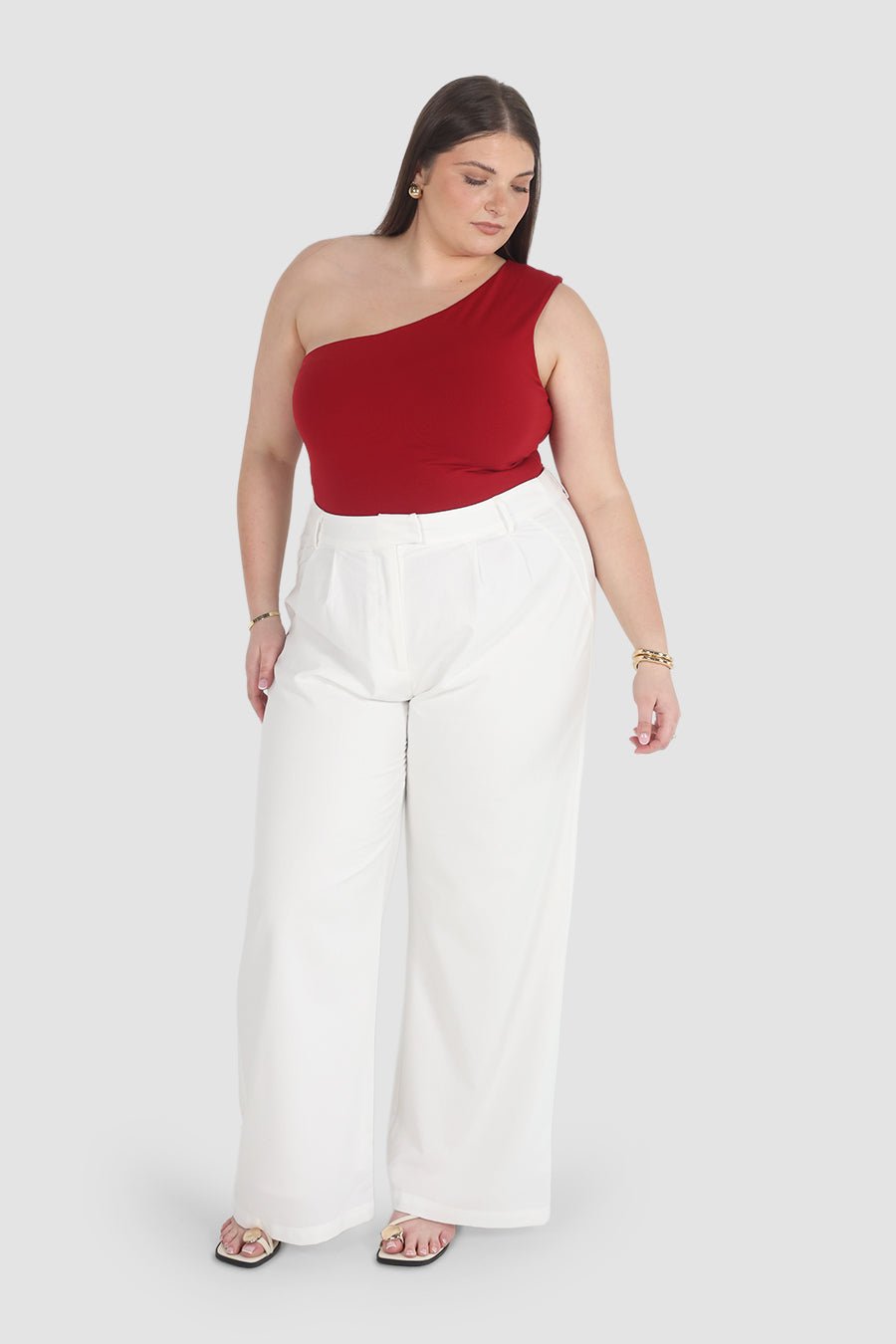 SULLIVAN ONE SHOULDER TOP CHERRY - Fayt The Label