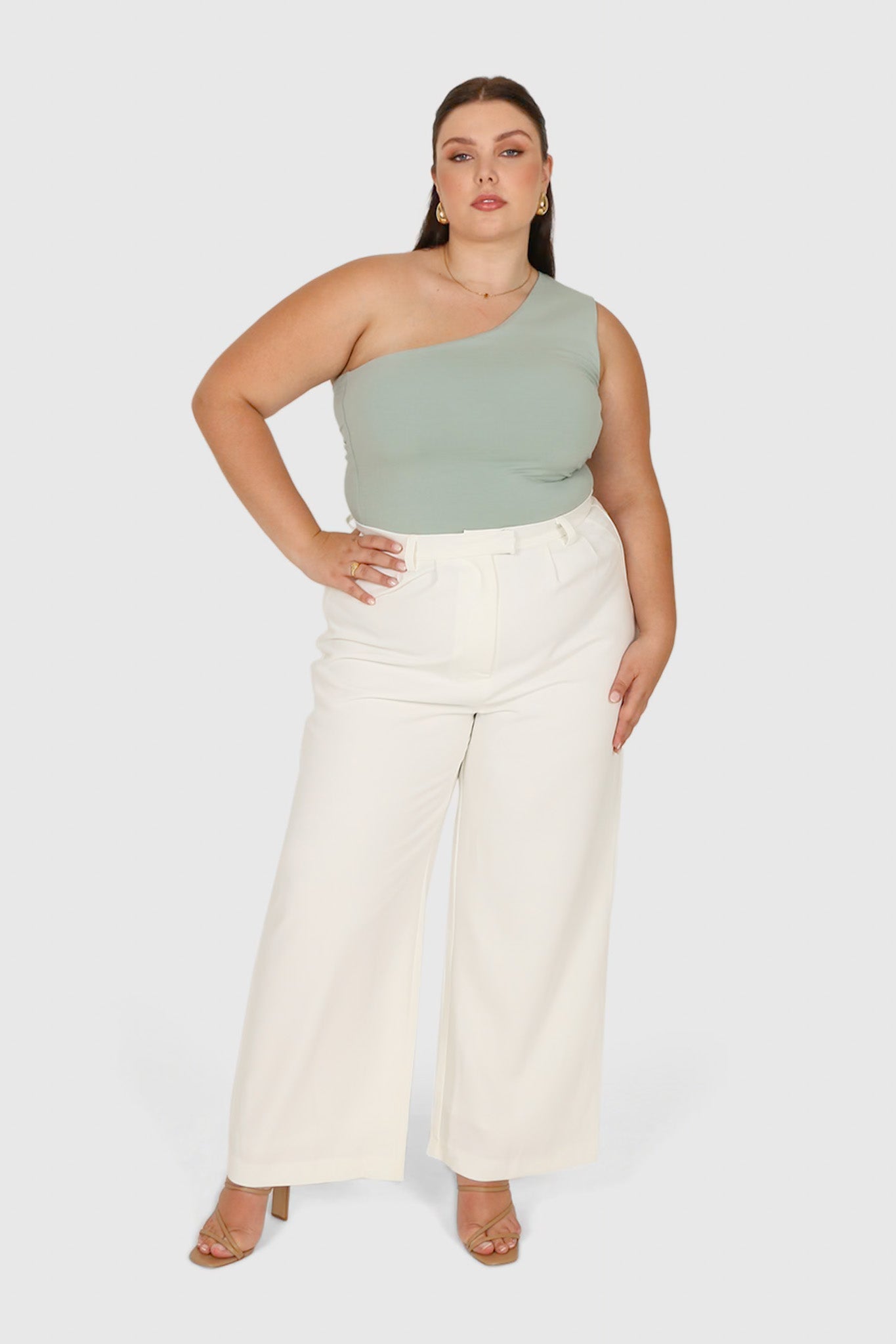 SULLIVAN ONE SHOULDER TOP SEAFOAM - Fayt The Label