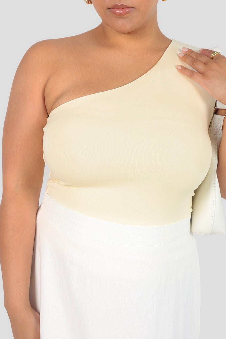 SULLIVAN ONE SHOULDER TOP SOFT BUTTER - Fayt The Label