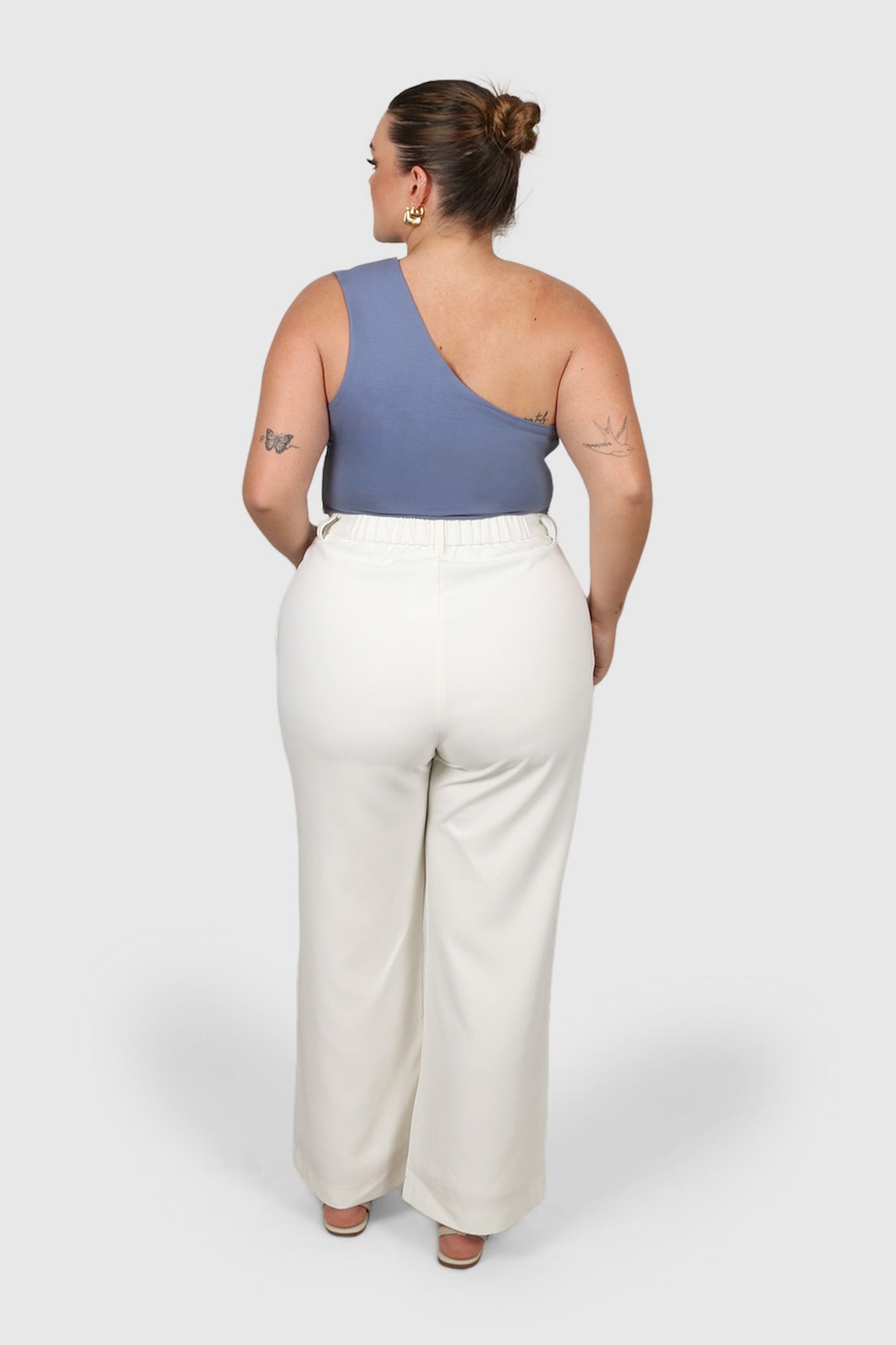 SULLIVAN ONE SHOULDER TOP STEEL BLUE - Fayt The Label