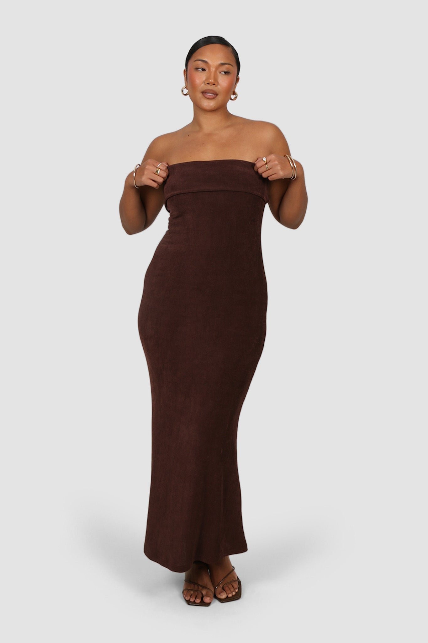 SURI MIDI DRESS ESPRESSO Fayt The Label SURI MIDI DRESS ESPRESSO Fayt The Label