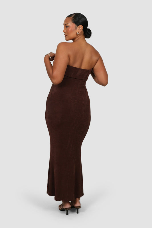 SURI MIDI DRESS ESPRESSO - Fayt The Label
